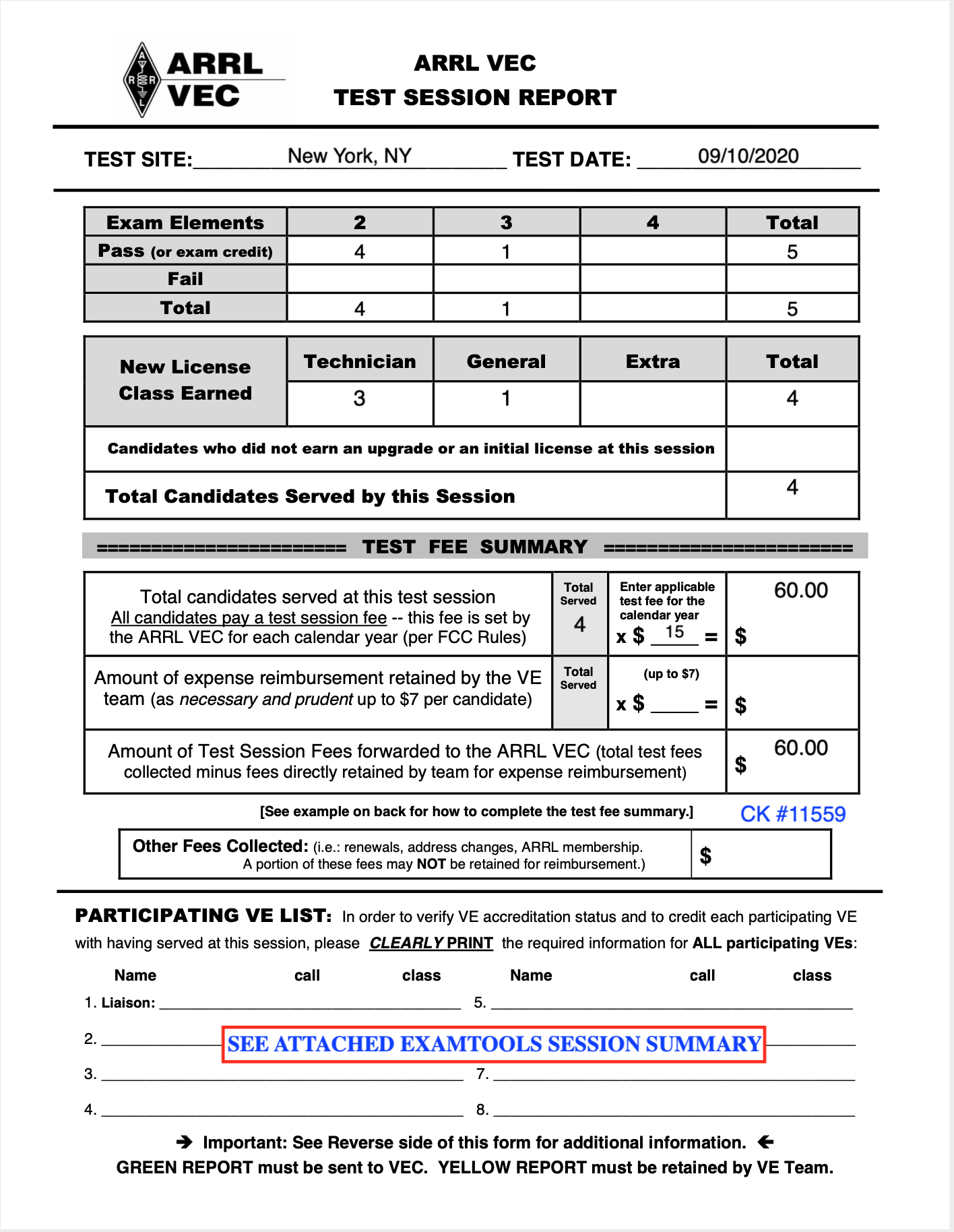 Test Session Report